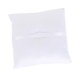 FELTECHELECTR 20x20cm Satin Ribbon Ring Pillow for Wedding Double Heart Ring Bearer Pillow for Ceremony