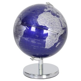 The Leonardo Collection Silver and Blue Globe (small)