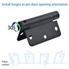 SORGMACH Self Closing Hinge 3 ½"x 3 ½" Satin Nickel