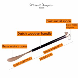 KANGHUANG 60cm/23.6” High quality Upscale Extended long Handle Shoehorn for Seniors Pregnant Women & All People to Use shoehorn（Bronze）