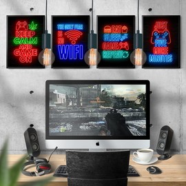 mojoliving Gaming Room Decoration Pictures Poster Wall for Gamers Teenagers' Room Poster Gaming Set Anime Decoration Pictures for Manga Wall