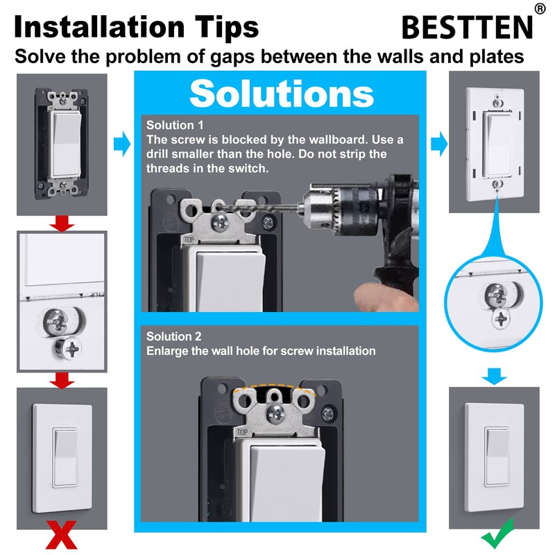 BESTTEN 30 Pack Screwless Decorator Wall Plate, USWP6 Snow White