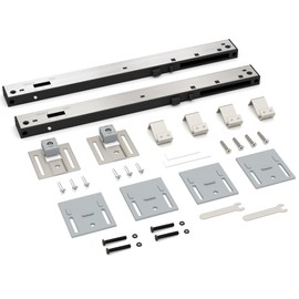 2PCS Stainless Steel Barn Door Soft Close Mechanism, Upgraded Universal Weight Compatibility Support Door up to 160lbs, Effortless Opening Closing Hole-Free Hardware for Flat Track, Silver