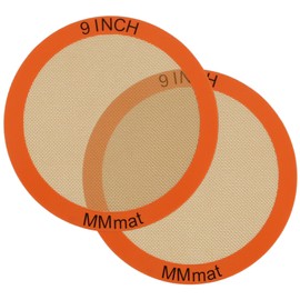 MMmat Silicone Baking Mats Set of 2 Round Non-Stick Reusable Air Fryer Linner - Best German Silicone - 9 inch