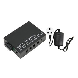 Fiber Media Converter Tx1310nm Single Fiber Single Mode 100Mbps Fiber Optic Transceiver Up to 25km RJ45 Port 100‑240V UK Plug