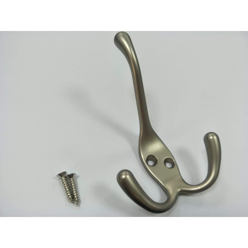 QCAA Premium Quality Coat Hat Hook with Three Prong, 4",