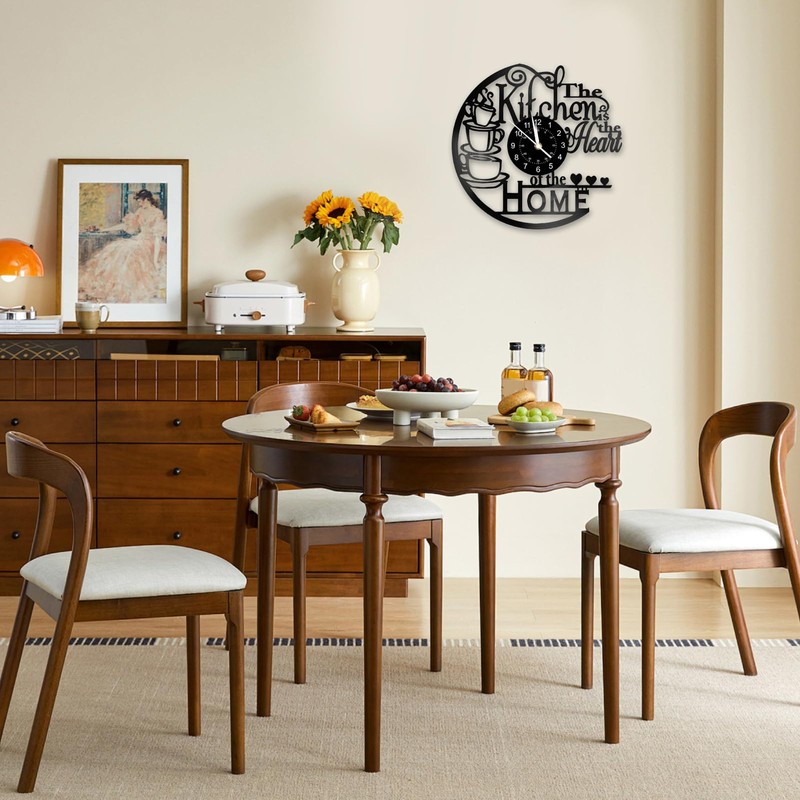 Twshiny Kitchen Wall Clock, Elegant Vinyl Record Black Wall Clocks