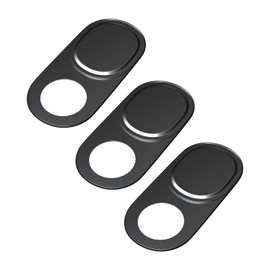 Laptop Camera Cover Slide, 0.027 Inch Ultra-Thin Metal Camera Privacy Covers, Webcam Cover Camera Cover Slide for iPhone, iPad, Mac, MacBook, Laptop, PC, Protect Your Privacy Security (Black-3 Pack)