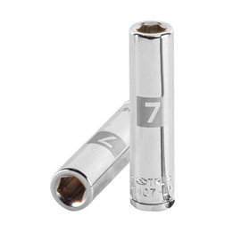 Truper D-1407-LM, Dado de 6 puntas, largo, cuadro 1/4" de 7mm