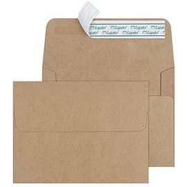 Eupako A2 Brown Paper Envelopes 100 Pack 4.375x5.75" Invitation Envelopes Self Seal for RSVP, Wedding, Thank you Notes, Greeting Cards, Photos, Announcements