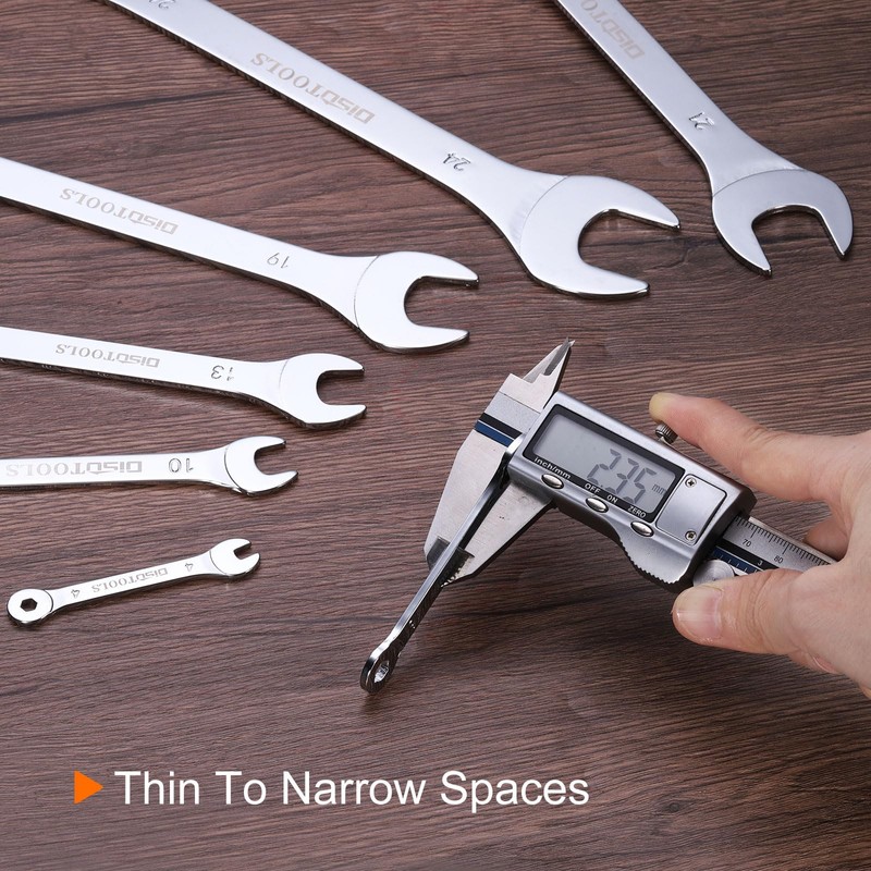 sourcing map Thin Combination Wrench Metric 27mm 6-Point Ended Box