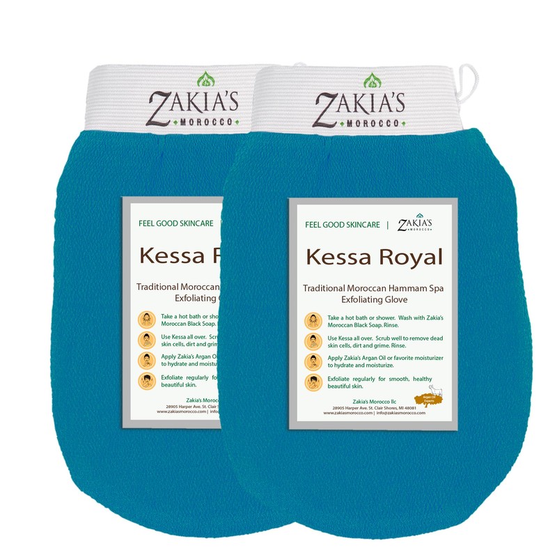 Original Kessa Exfoliating Glove -Value Pack (2 pcs) - Teal