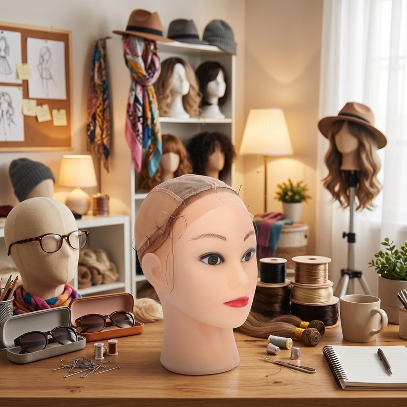 Bald Mannequin Head, PVC Manikin Head for Wigs Making and