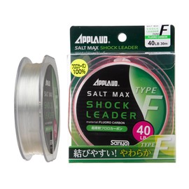 Sanyo Nylon Shock Leader, Apload, Salt Max, Shock Leader, Type F, Fluorocarbon, 98.4 ft (30 m), 60 lb, Natural Clear