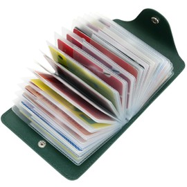 GERIINEER Credit Card Holder Leather Wallet for Women and Men Bank Card Case Wallet ID Card Organiser Business Card Case - 40 Card Slots