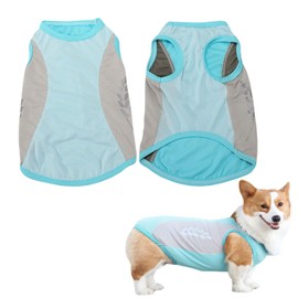 Dog Cooling Vest,1PC Breathable Mesh Dog Cooling Jacket Coat with Reflective Strip,Elastic Sun-proof Ice T-Shirt for Small Medium Large Dogs Outdoor Activities (Blue, S)
