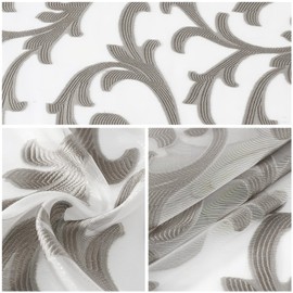 auons Gray Window Scarf Valances Extra Long Bed Canopy Curtains Living Room Decor, Curtain Scarf Valances Sheer Fabric for Draping, 1 Panel, 52Wx138L