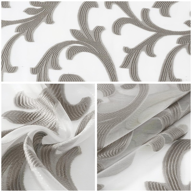 auons Gray Window Scarf Valances Extra Long Bed Canopy Curtains