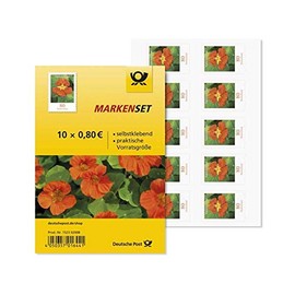 Markenset Kapuzinerkresse, Briefmarken zu 0,80 €, selbstklebend - 50 Stück
