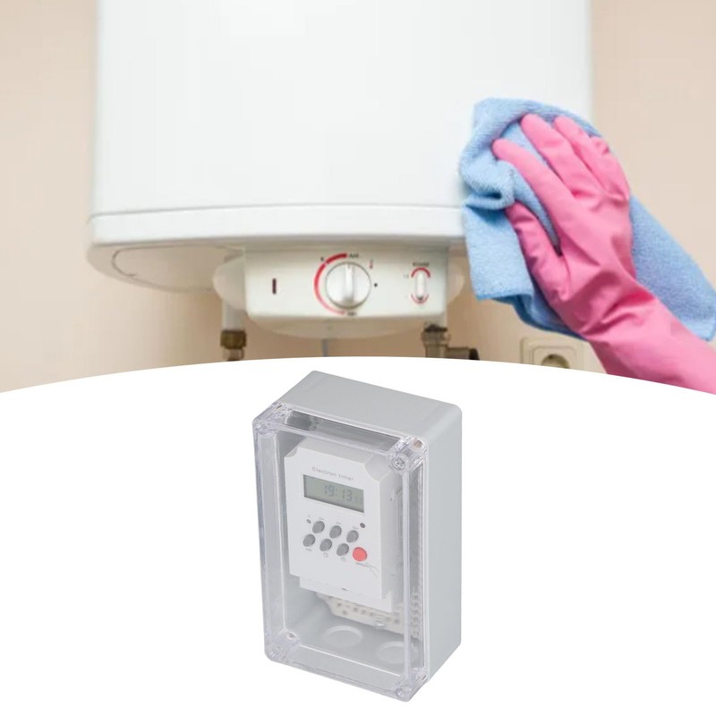 Programmable Pump Timer, Waterproof Digital Timer Box with Manual Button,