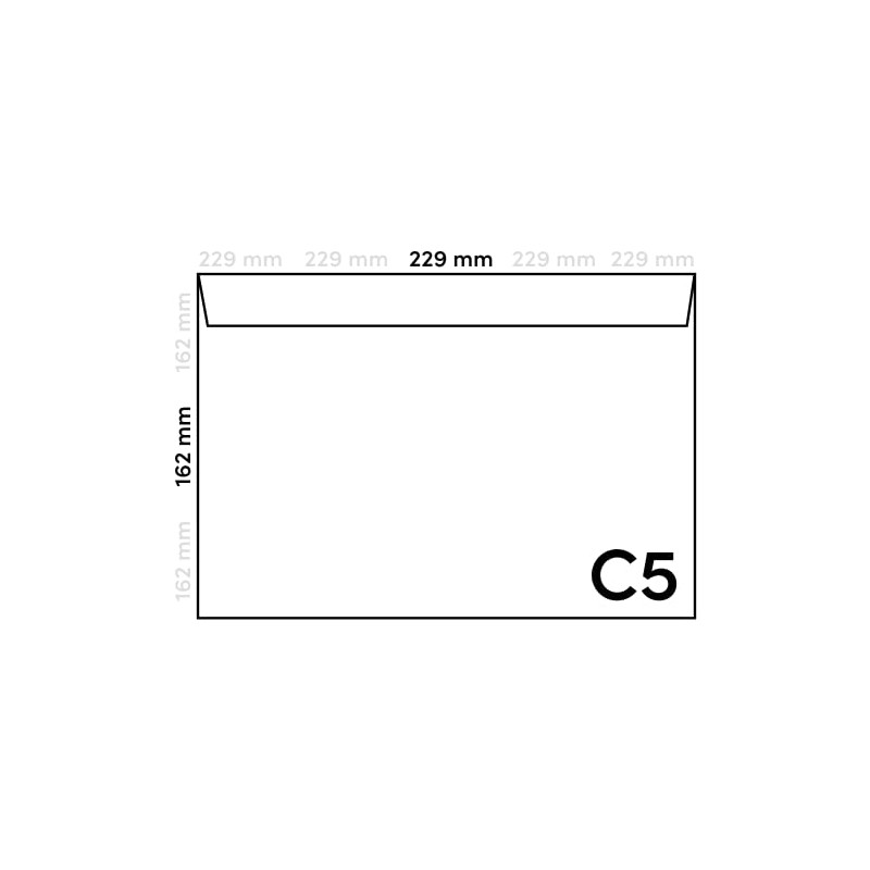 Netuno 100 White Envelopes DIN C5 Straight Flap Peel and