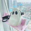 Ghost Crossbody Shoulder Strap PU Leather Gothic Zip Bag (Black),