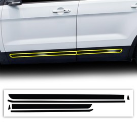 BOGAR TECH DESIGNS Side Window Chrome Delete Overlay Compatible with Ford Explorer 2016-2019, Gloss Black