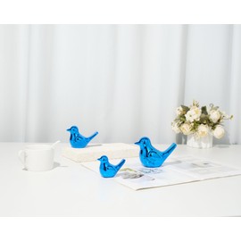 Artconal Big Bird Statue, 2-Pack 5 inch Blue Accent Knick Knacks Gifts, for Home Office Shelf Desk Coffee Table Decoration