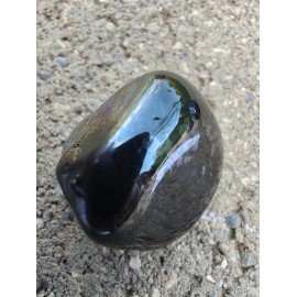 1Pc Tumbled Andara crystal Black silver color changing Archturin chakra