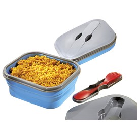 Esmeyer 303/035 Liam, Foldable Lunch Box Lid Polypropylene Plastic Fork – Blue