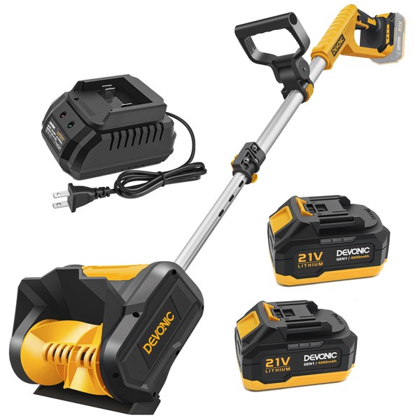 DEVONIC Cordless Snow Shovel,24 Volt 13 Inch 4-Ah Snow Thrower,Snow