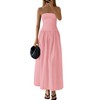 PRETTYGARDEN Women 2025 Summer Elegant Strapless Maxi Dress Tube Top
