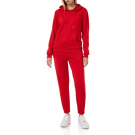 Redbridge Women's Jogging Suit, Comfortable Two-Piece with Hoodie and Jogging Bottoms, Casual Leisure Suit for Sports and Everyday Use, red