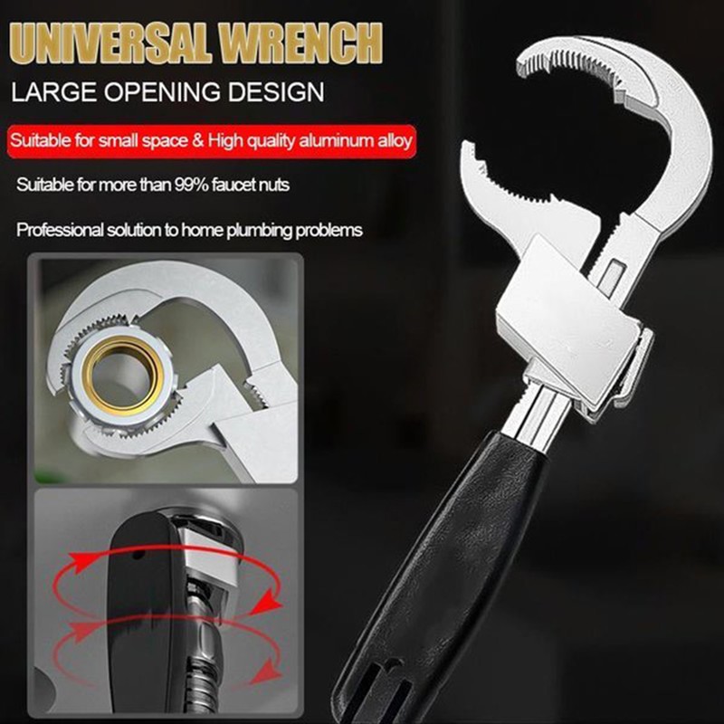 Universal Adjustable Double Ended Wrench Multifunctional Bathroom Wrench Repair Disassembly