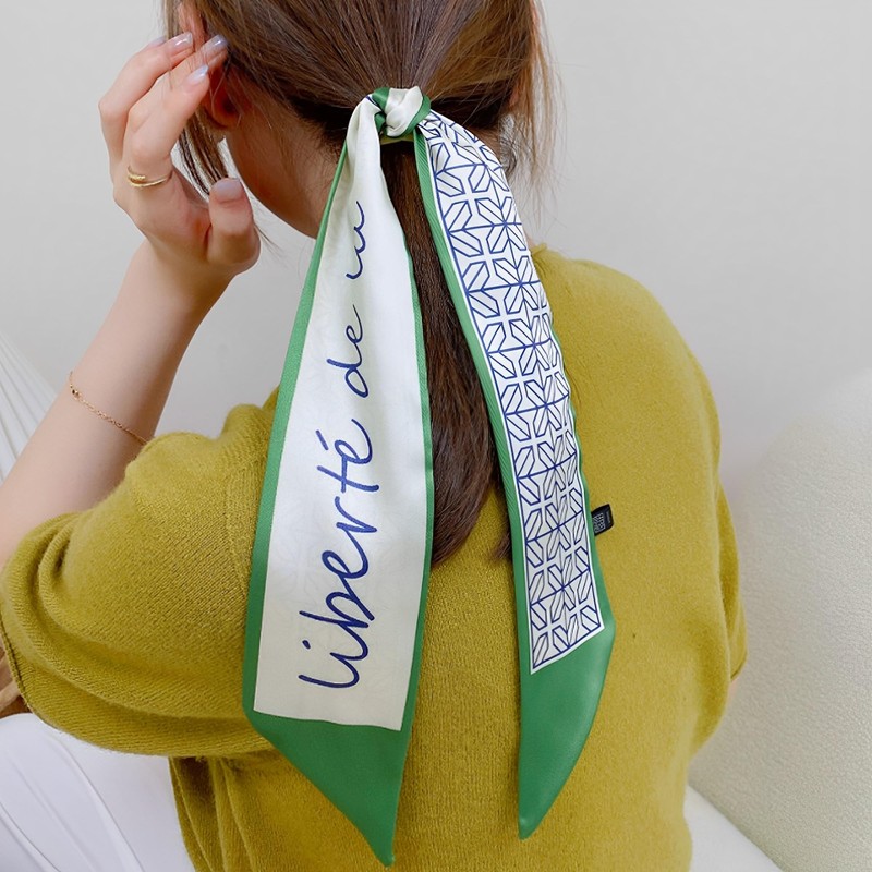 JIAMIAN 16 PCS Scarves Edge Satin Headbands, Silk Purse Scarf