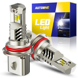 AUTOONE 9007/HB5 Light Bulbs 900% Brightness, 6000K Pure White Fog Light, 1:1 Halogen Size Wireless, Easy Installation, IP68, Pack of 2