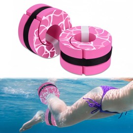 BOOSTEADY Swimming Sleeves Made of High Density EVA for Water Aerobics Aerobic Swim Ring with Adjustable Strap for Ankle and Arm Straps (Pink)