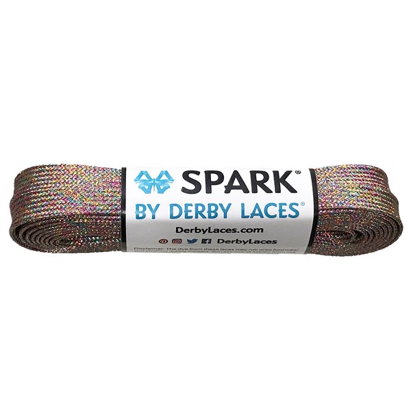 Derby Laces Rainbow Mirage Spark Shoelace for Shoes, Skates, Boots, Roller Derby, Hockey and Ice Skates (96 Inch / 244 cm)