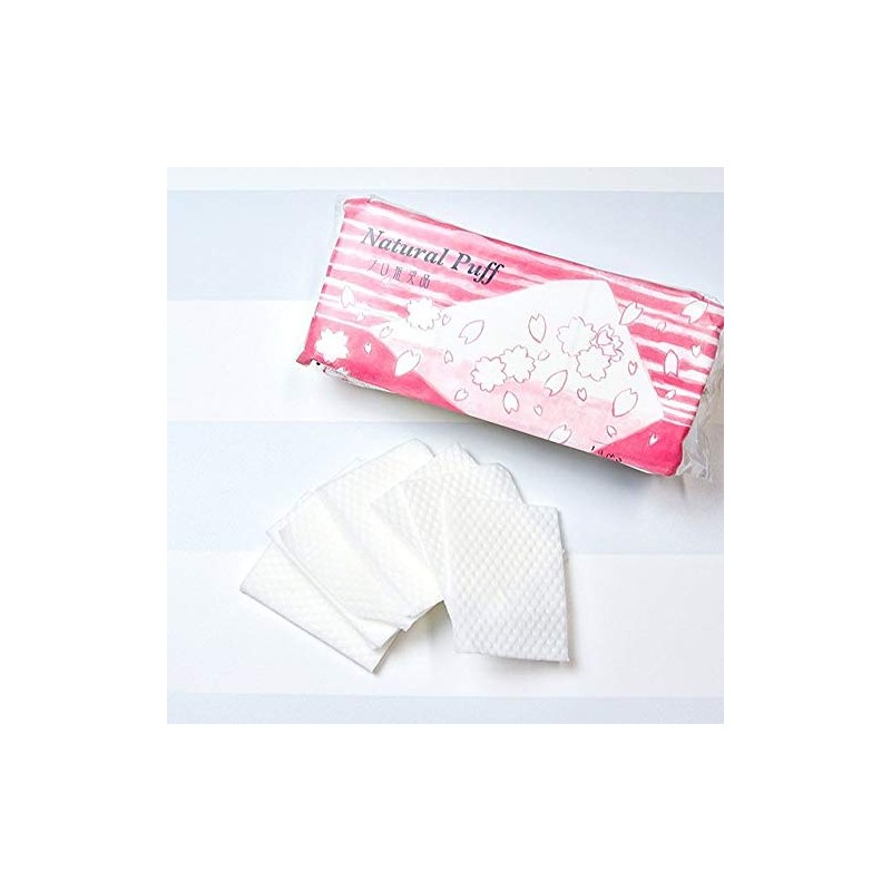 Acolle Natural Puff, 50 Pieces, Made in Japan, Made with