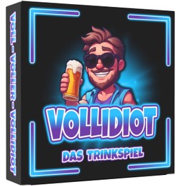 Party Peak - Vollidiot - The Drinking Game | Game Clever - otherwise you will be the Vollidiot | from 18 | Games for Adults | Card Game | Party Game | Drinking Games