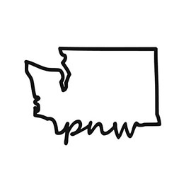 PNW Washington State Decal |Black | Made in USA by Stick This! | Sticker for Car or Truck Windows, Laptop, Water Bottle, Tablets etc. | 4" x 2.75" |