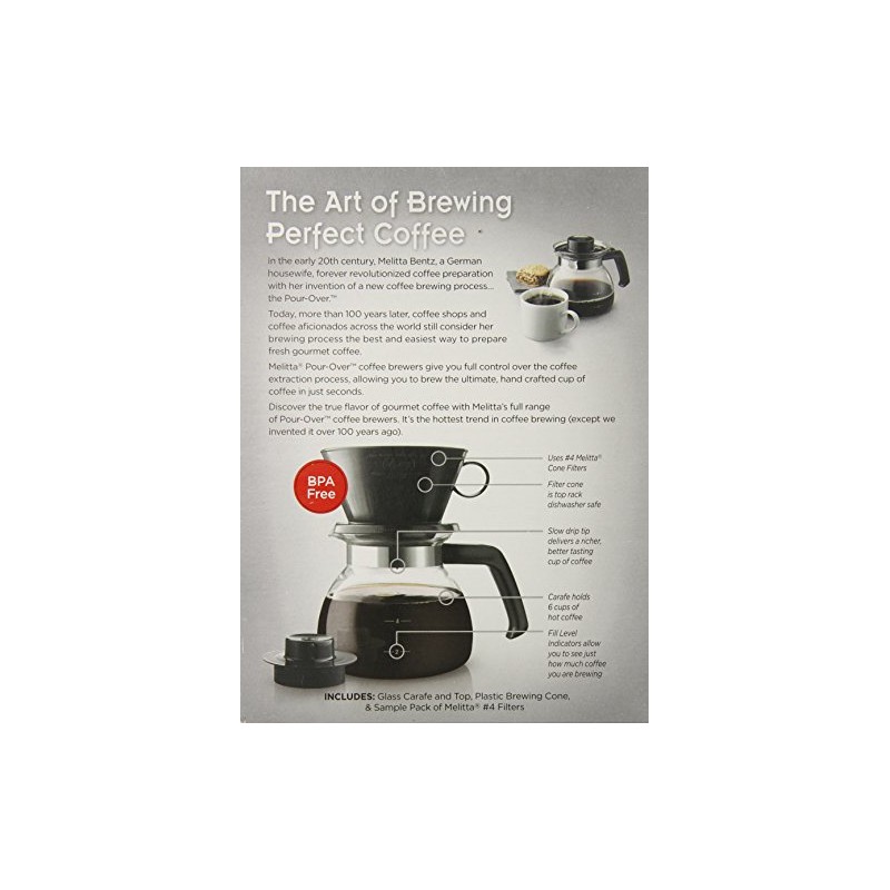 Melitta 36 oz. Pour Over Coffee Brewer, Black