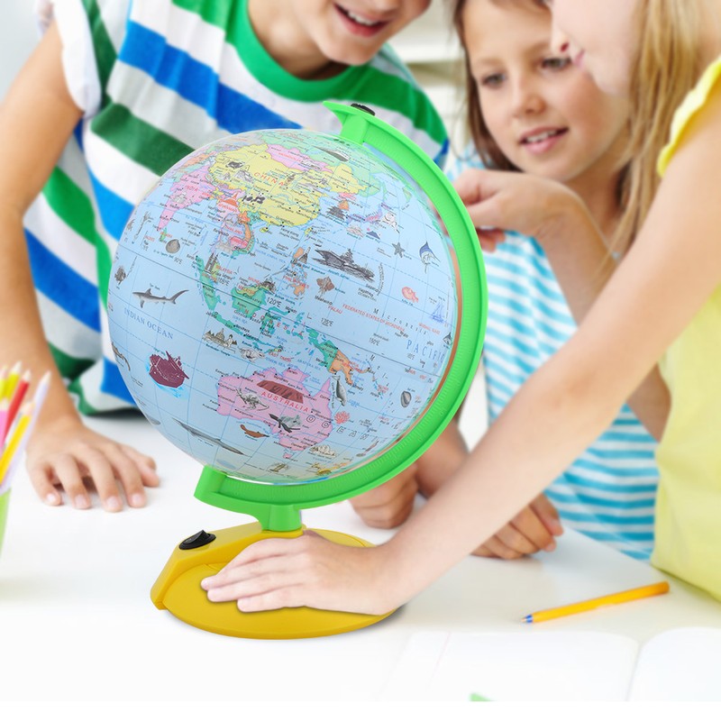 8in Colorful Lighting Tellurion World Globe 360 Degree Rotation Built