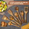 WARMKEY Acacia Wood Kitchen Utensil Set 9PC - Natural Wooden