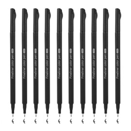 Pack of 10Pcs Black Fineliner Color Pens 0.4MM Ultra Fine Point Precision Pigment Liner Professional Drawing Pens Waterproof Archival Ink for Artists Engineers Graphing Manga Sketching Illustration