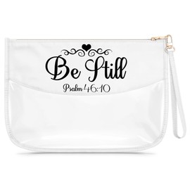 Gfhzdmf Christian Inspirational Gifts Clear Makeup Bag Bible Verse Gifts for Women Religious Easter Decorations Cosmetic Bag Inspirational Scripture Present Christmas Birthday Zipper Travel Pouch