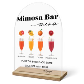Mimosa Bar Sign For Table, Fruit Juice Acrylic Mimosa Bar With Base Supplies For Baby Shower Bridal Shower, Decoration For Wedding Bachelorette Engagement Party, Welcome Sign Stand For Party -17