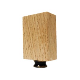 Lite Accents Lamp Finial-SOLID BEECH WOOD RECTANGLE BLOCK-W/Dual Thread Base-Antique Brass