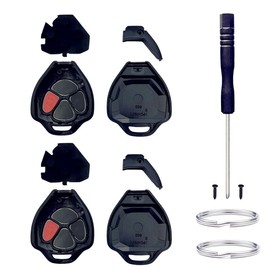 Cutting NOT Required Key Fob Shell Replacement for Toyota 2008-2013 Avalon 2007-2011 Camry 2008-2013 Corolla 2009-2014 Venza 4 Button Car Keyless Entry Remote Key Fob Case Cover (4 Button 2 Pcs)