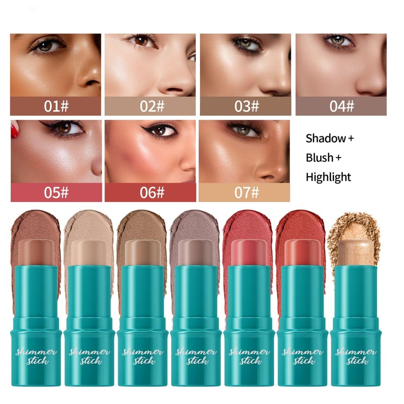 Vawolecy Contour Stick, Shades with Highlighter & Bronzer & Blush